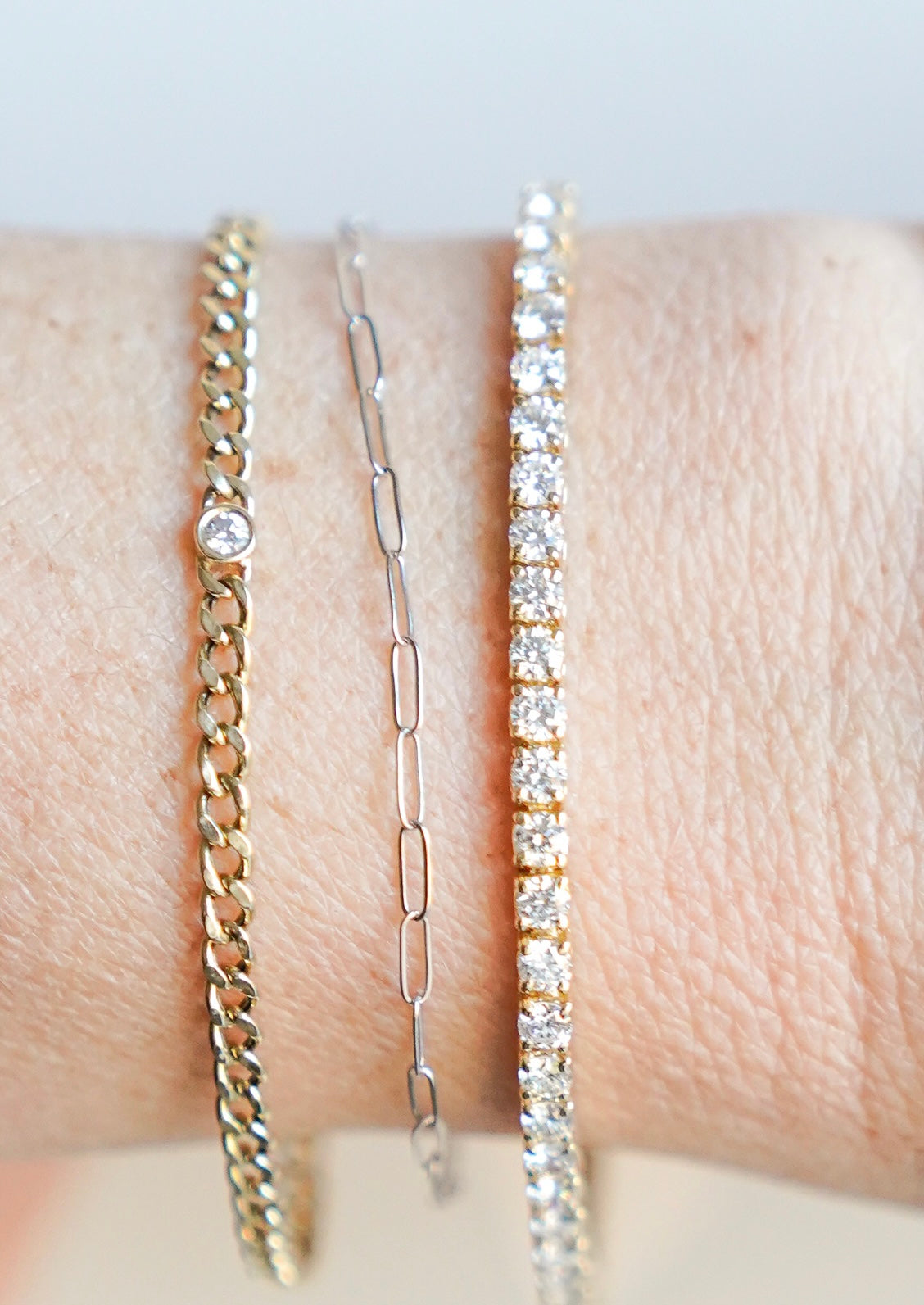 Curb Chain Bracelet with Diamond