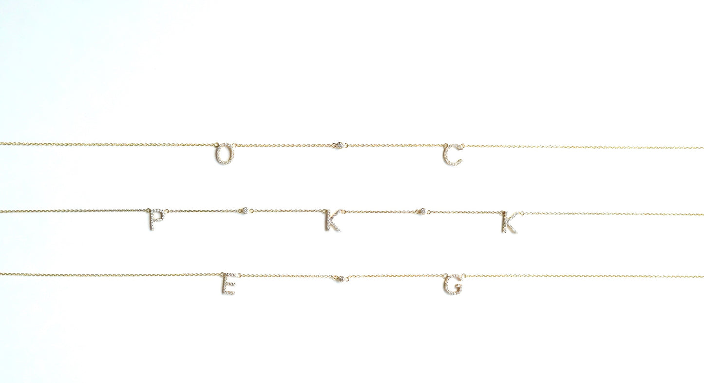 Custom Initial Necklace in 14k Gold