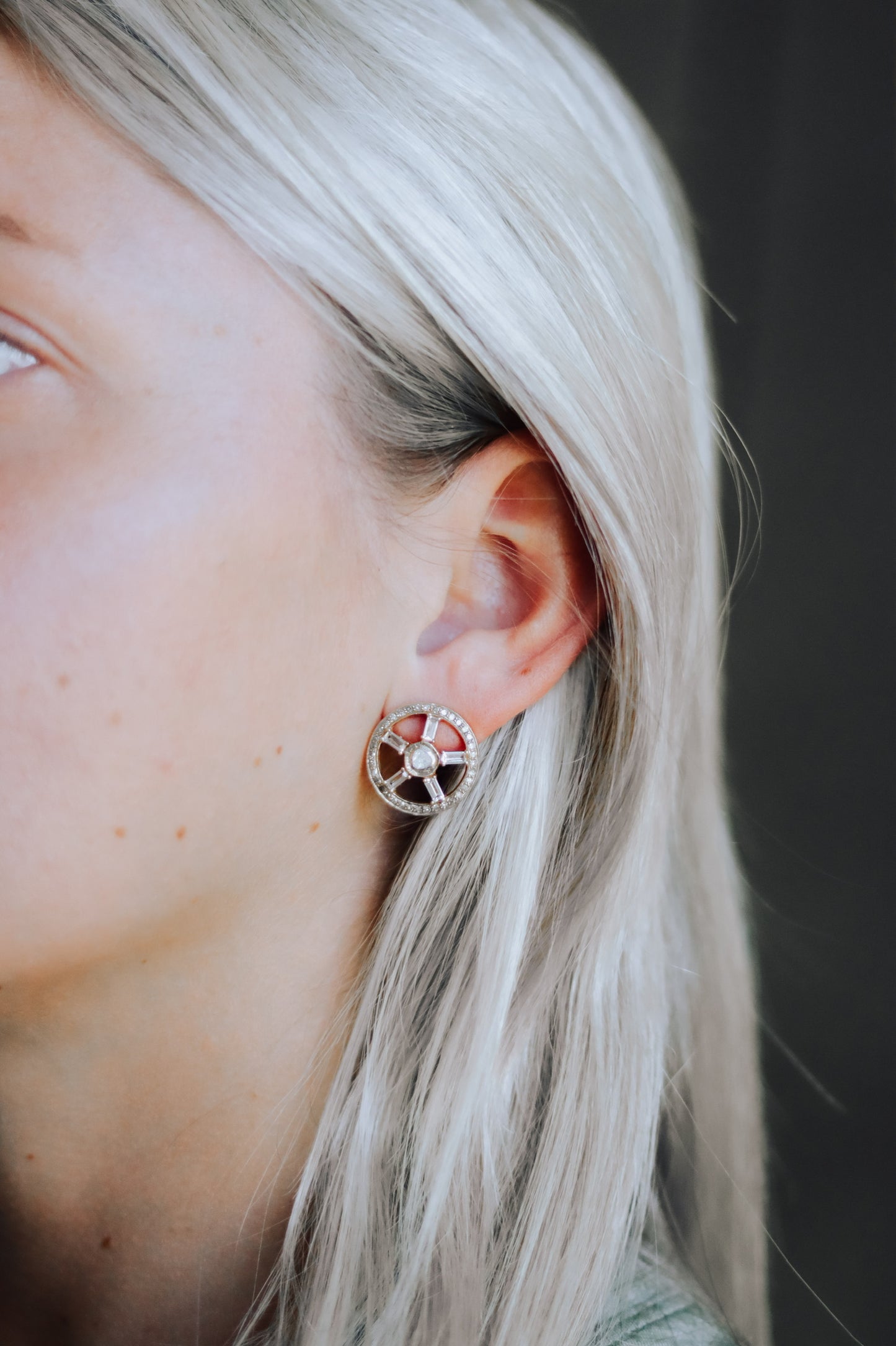 Sterling Silver D'Orsay Stud