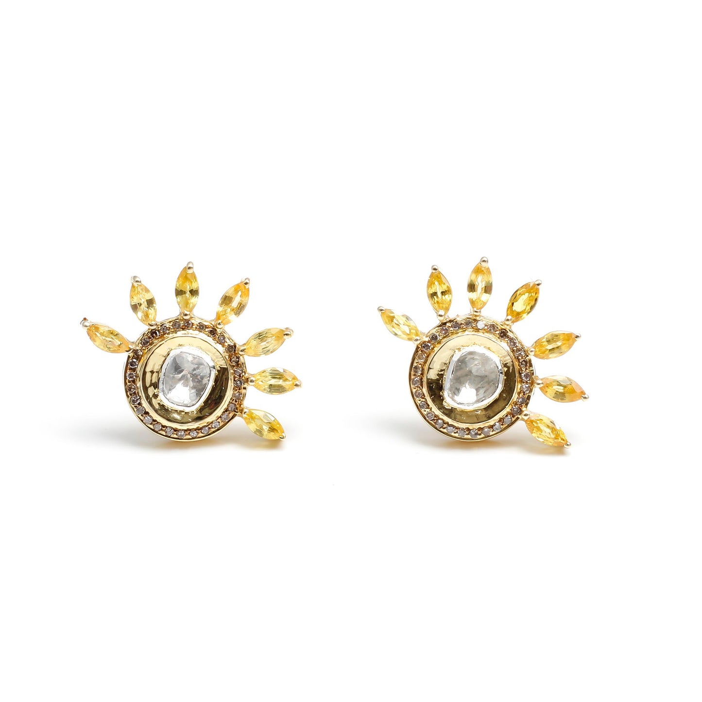 Eyelash Stud in Yellow Sapphire