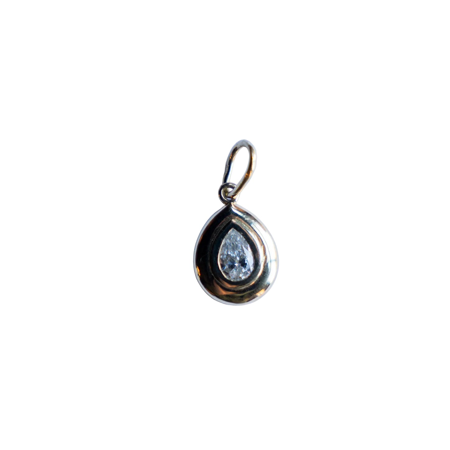 Puffy Teardrop Diamond Pendant