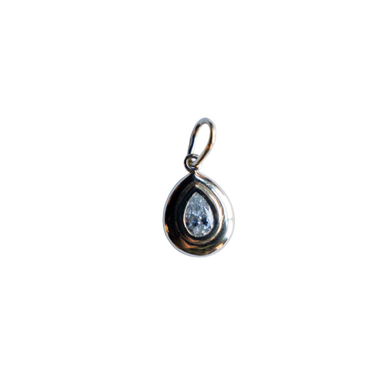 Puffy Teardrop Diamond Pendant