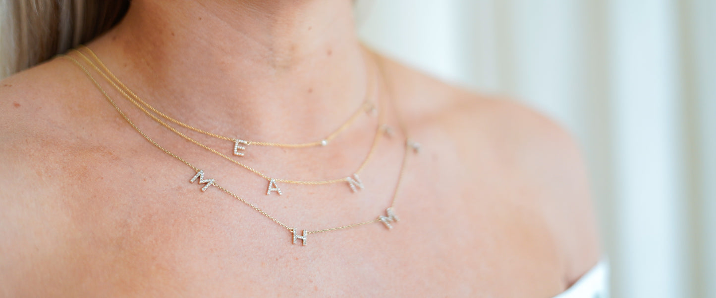 Custom Initial Necklace in 14k Gold