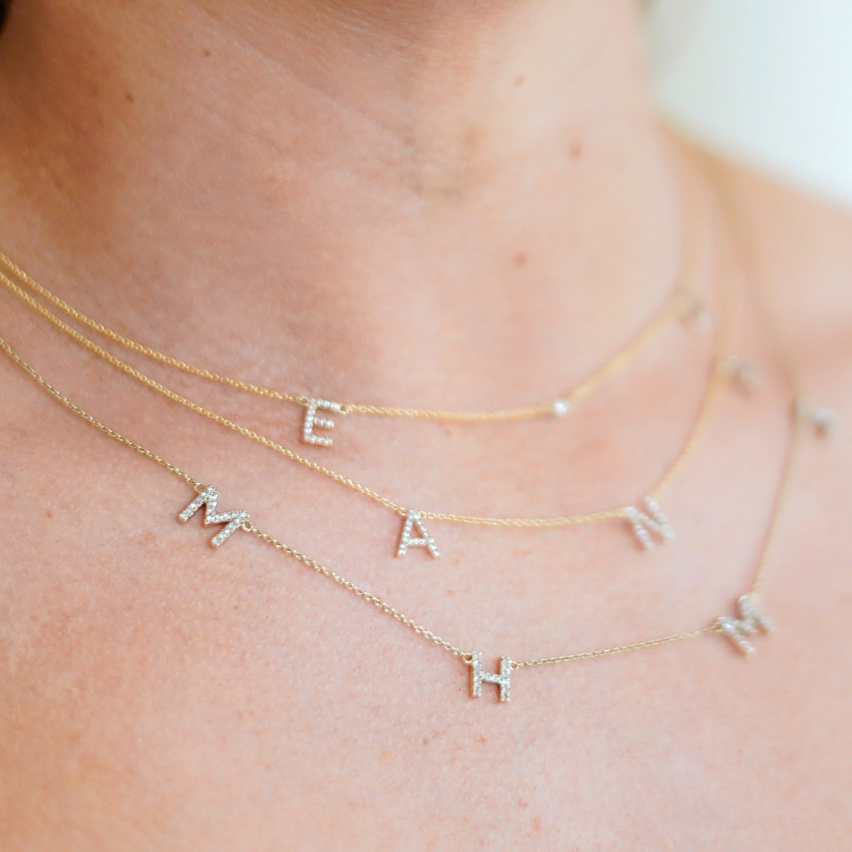 Custom Initial Necklace in 14k Gold