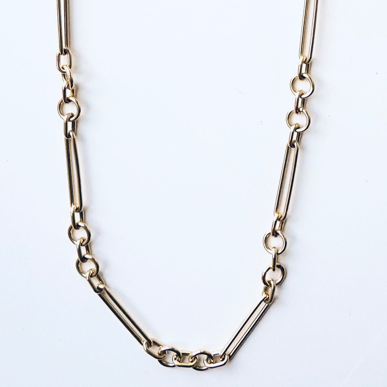 18K Long Mixed Link Chain