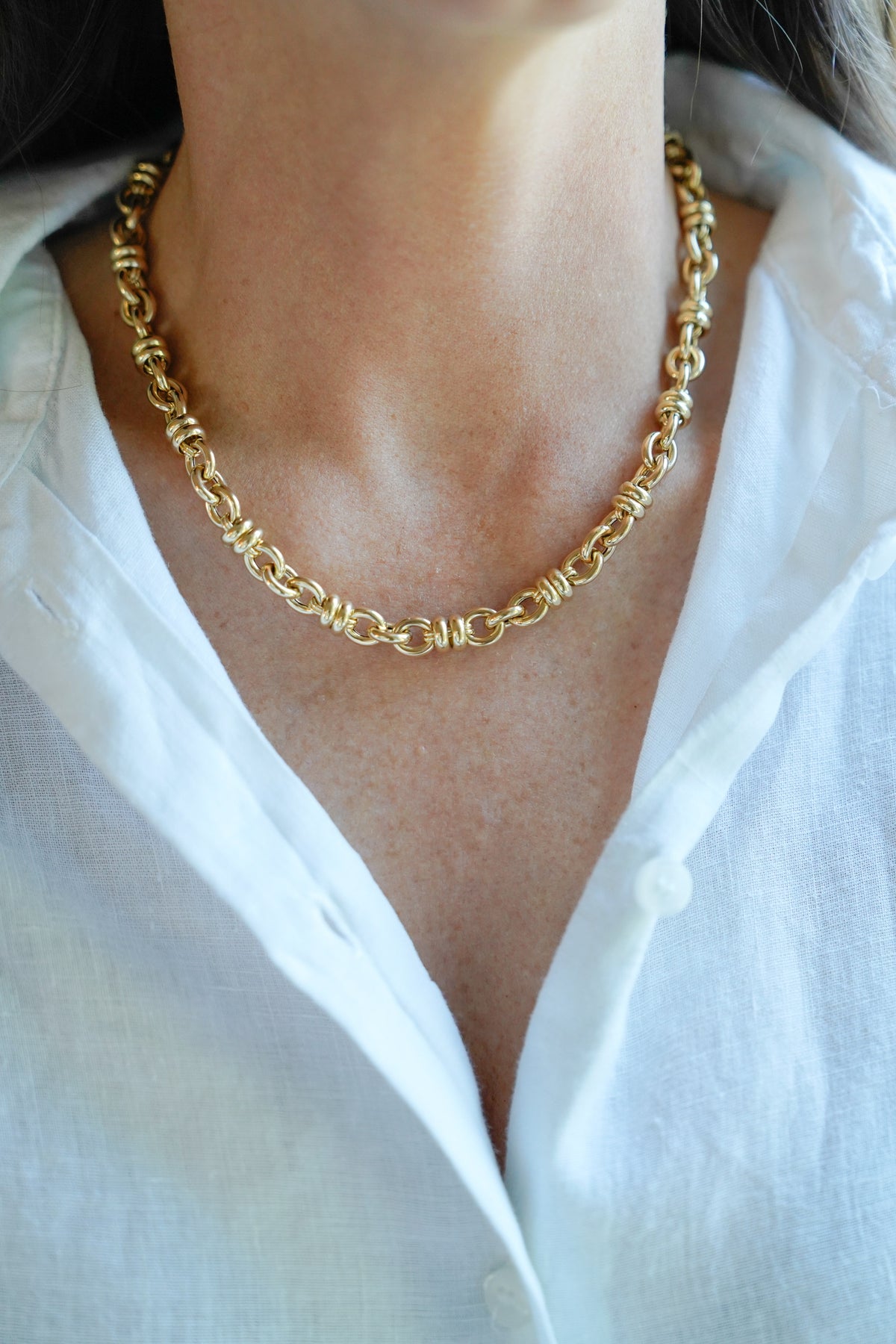 18K Double Rolo Chain