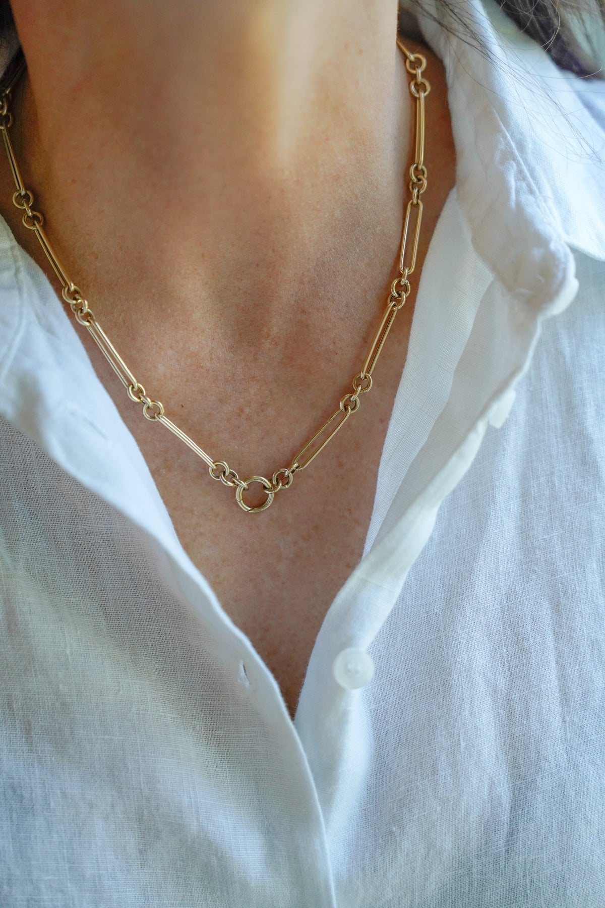 18K Gold Mixed Link Chain