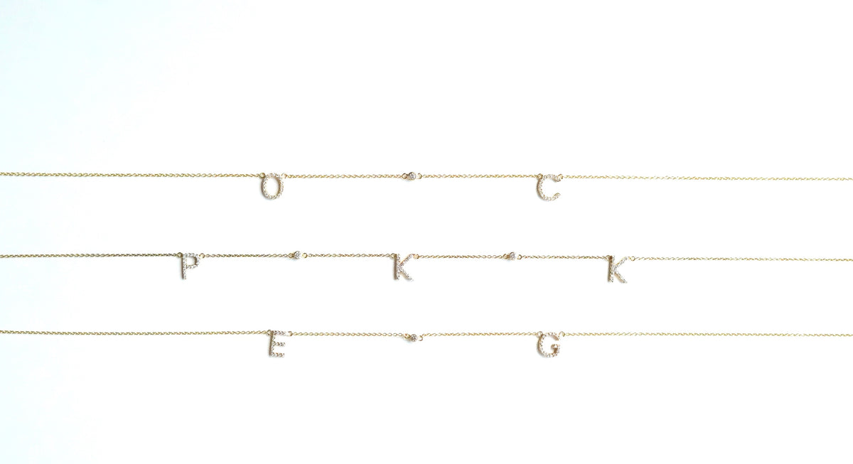 Custom Initial Necklace in 14k Gold