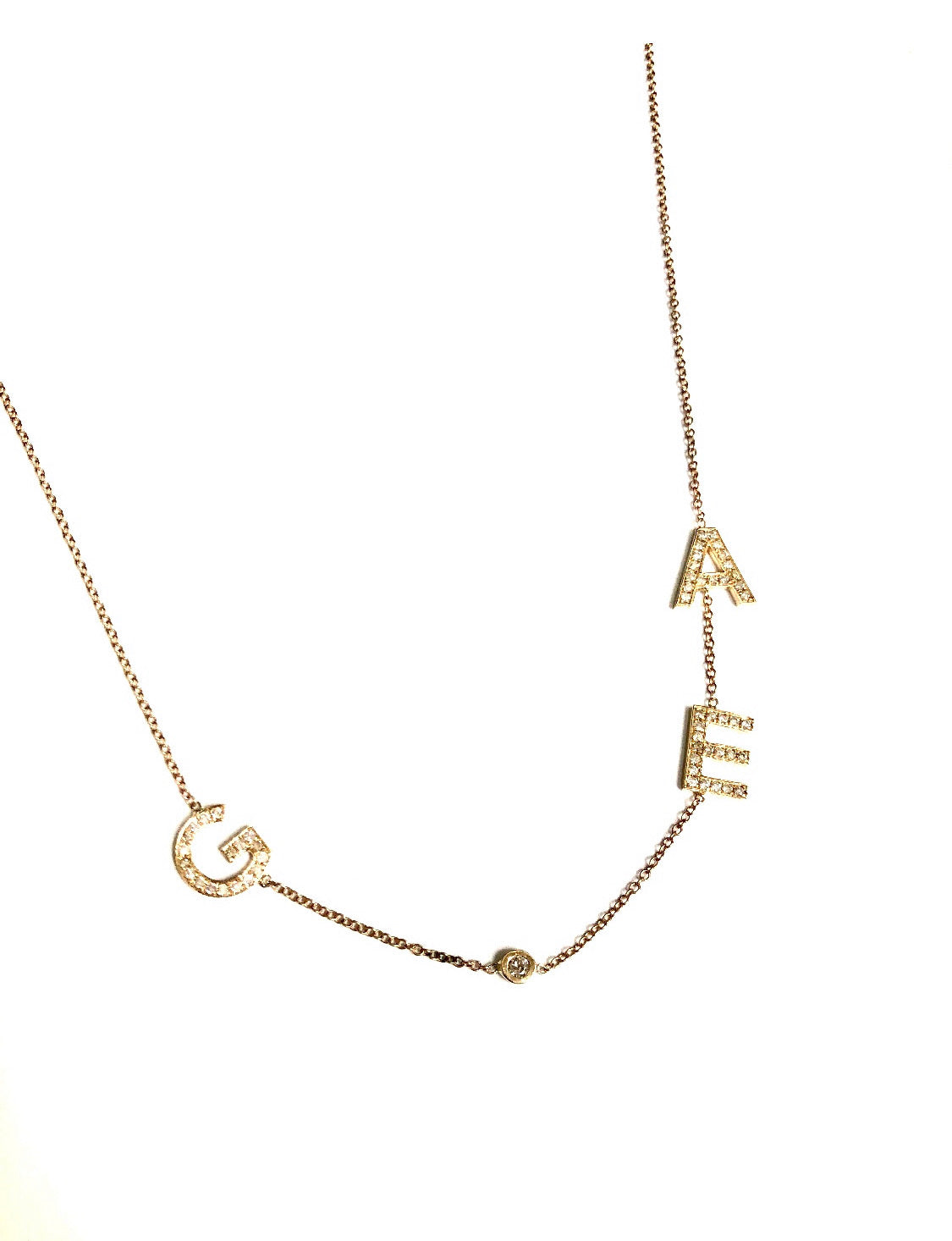 Custom Initial Necklace in 14k Gold
