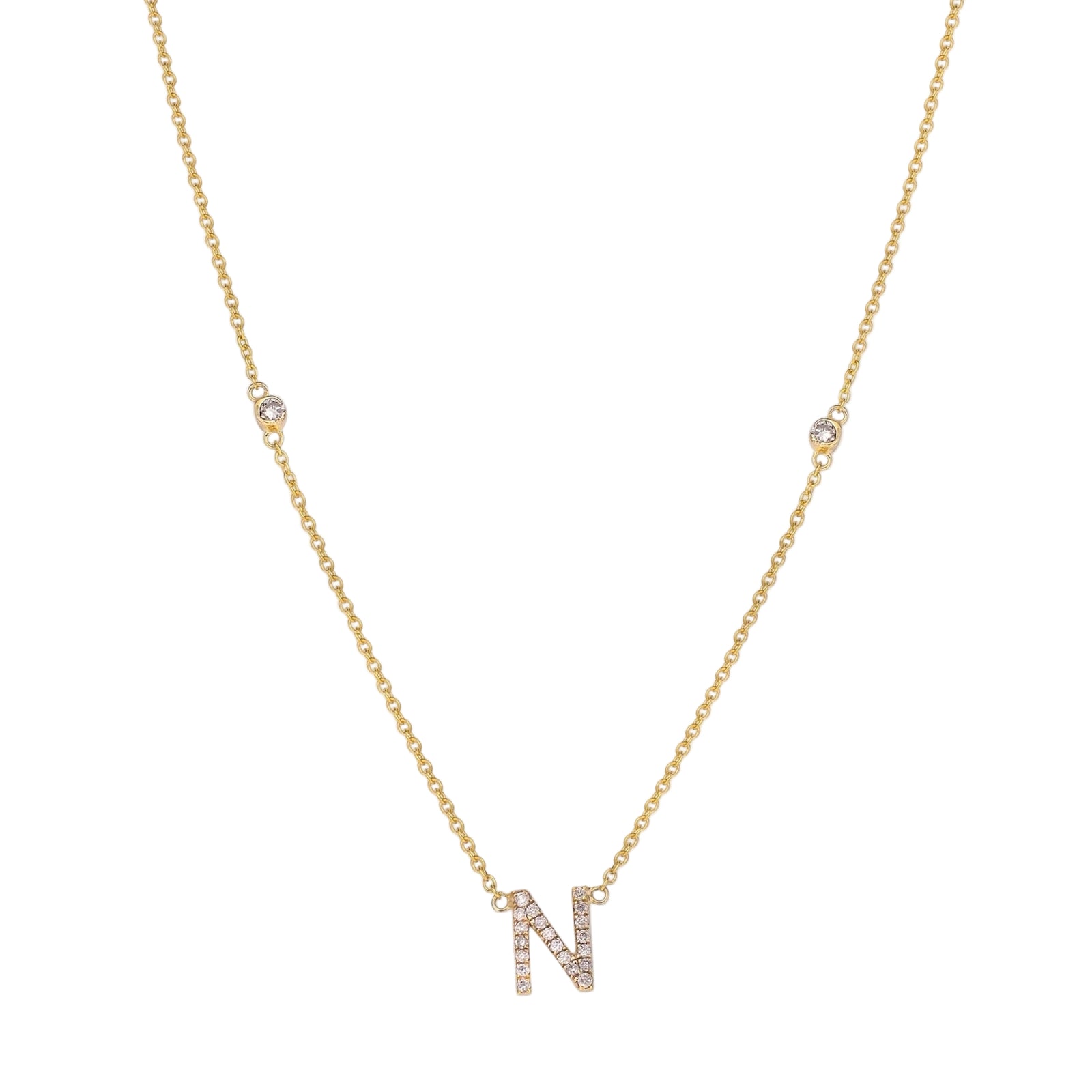 Custom Initial Necklace in 14k Gold