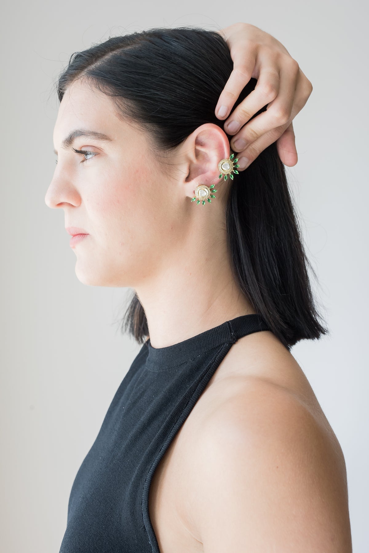 Eyelash Stud in Emerald