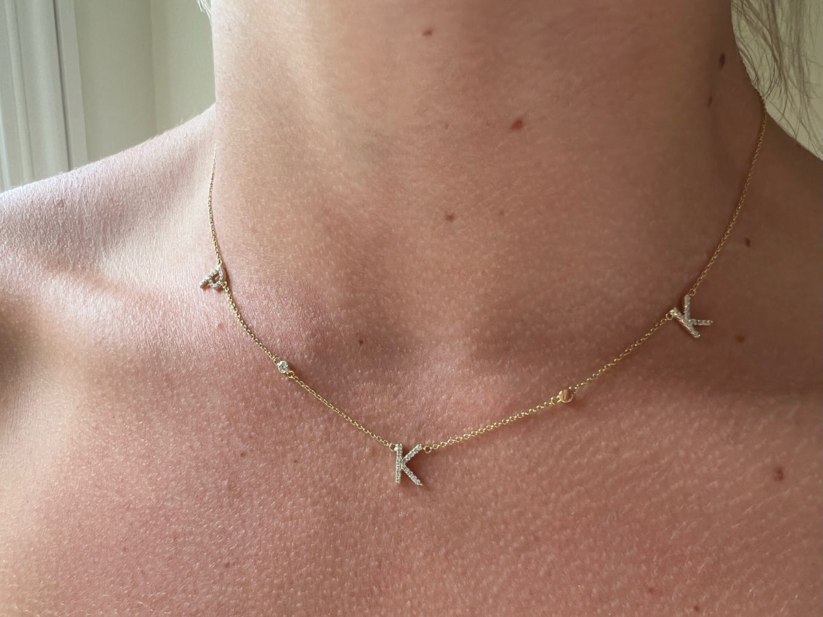 Custom Initial Necklace in 14k Gold