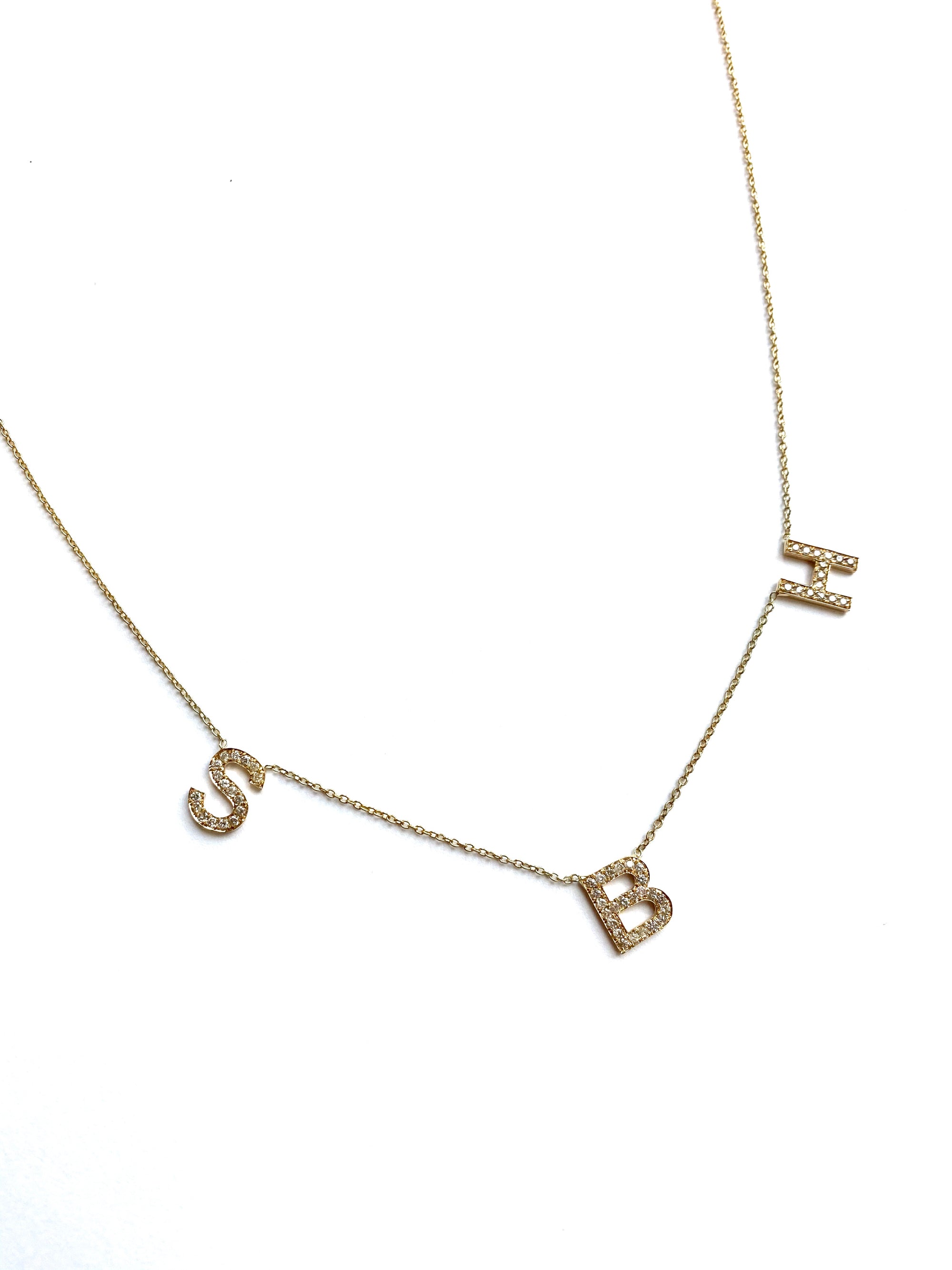 Custom Initial Necklace in 14k Gold